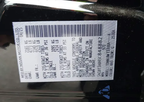 2025 Nissan Rogue S Intelligent Awd from USA, damaged, VIN 5N1BT3AB4SC848882